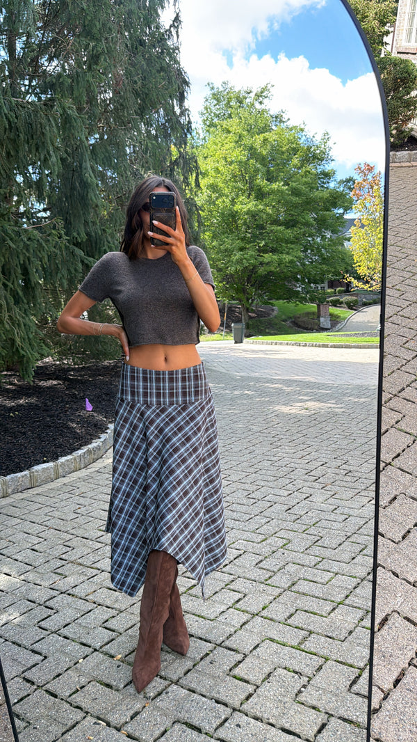 Valerie Plaid Midi Skirt