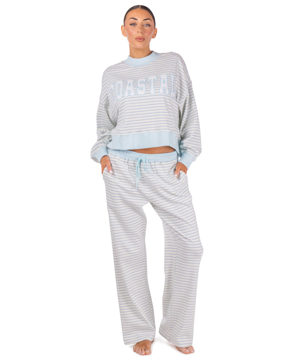 Cora Set Striped Mockneck