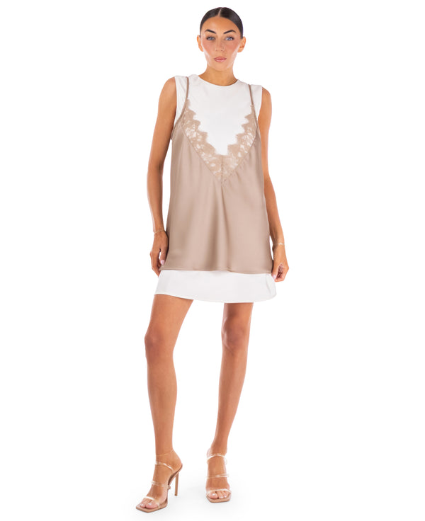 Audrey Layered Lace Mini Dress
