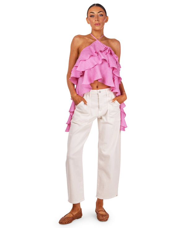 Regan Ruffle Halter Top