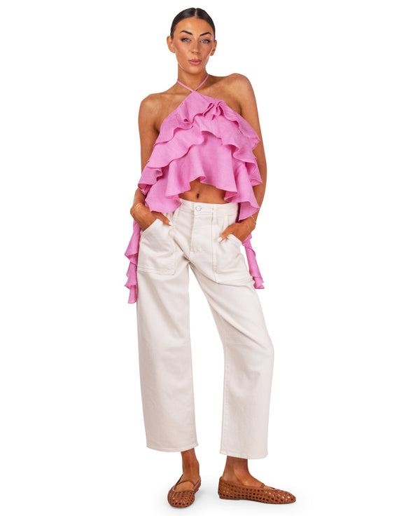 Regan Ruffle Halter Top