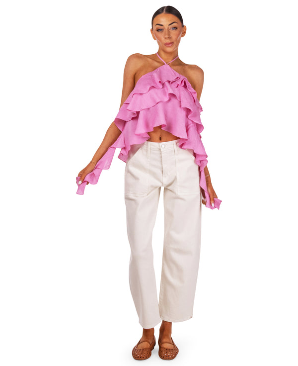 Regan Ruffle Halter Top