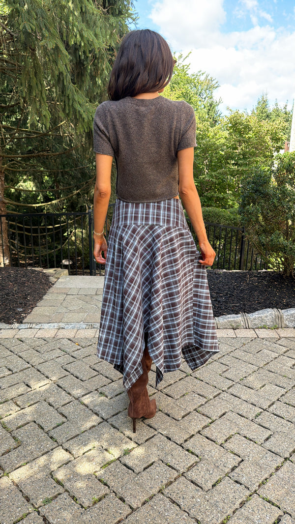 Valerie Plaid Midi Skirt