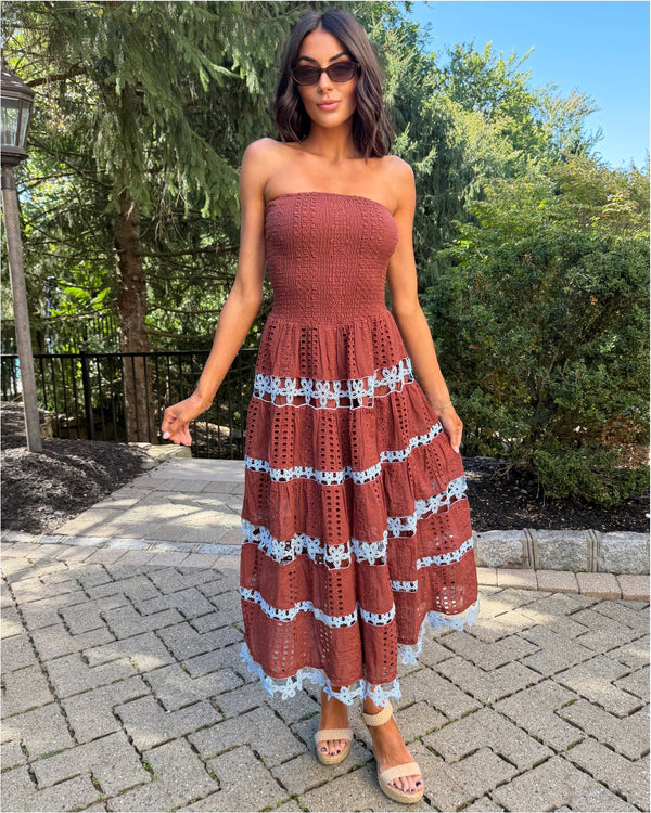Diedra Strapless Midi Dress