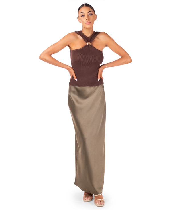 Lilah Satin Maxi Skirt