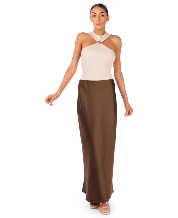 Lilah Satin Maxi Skirt