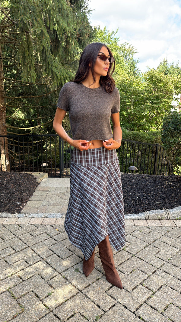 Valerie Plaid Midi Skirt