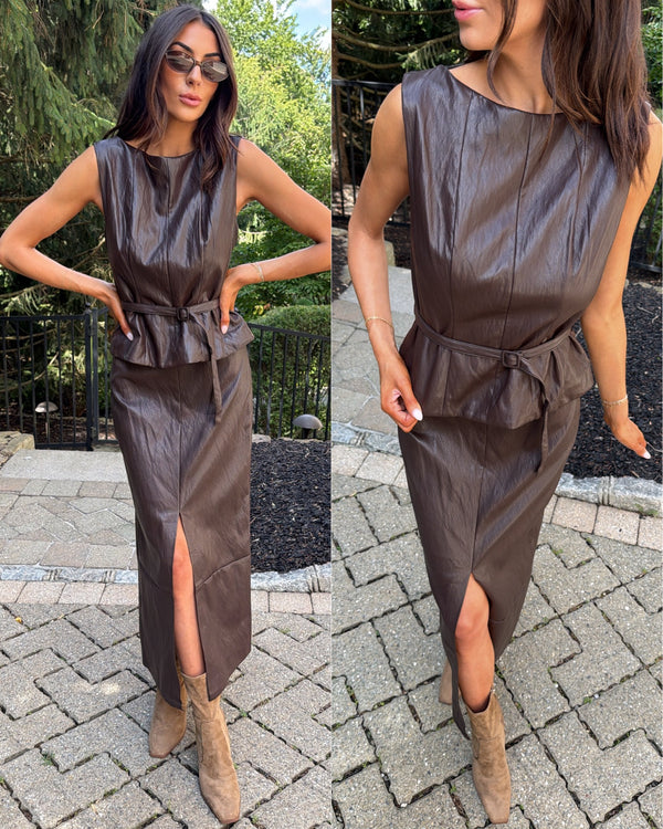 Sophia Leather Skirt