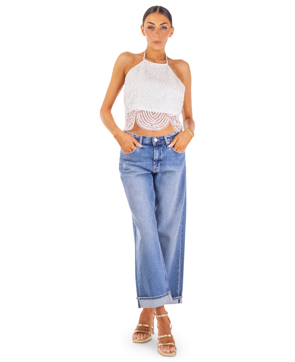 Heidi Beaded Halter Top