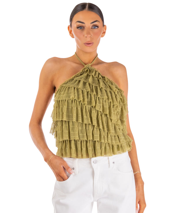 Evie Ruffle Halter Top